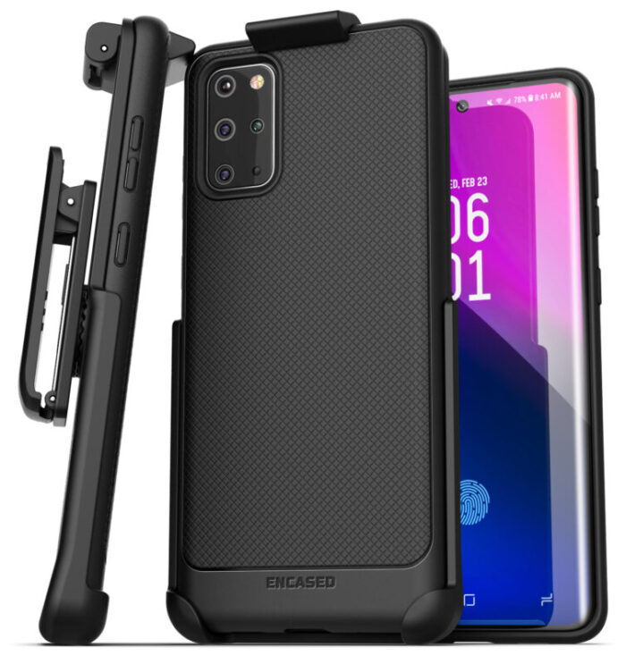 Galaxy S20 Plus Thin Armor Case and Holster Black Black TA111BK HL