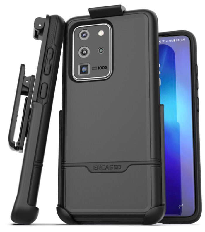 Galaxy S20 Ultra Rebel Case and Holster Black Black RB112BK HL