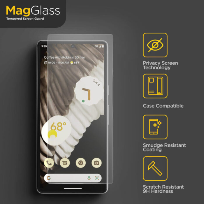 Google Pixel 7a MagGlass Privacy Screen Protector SP324C 1