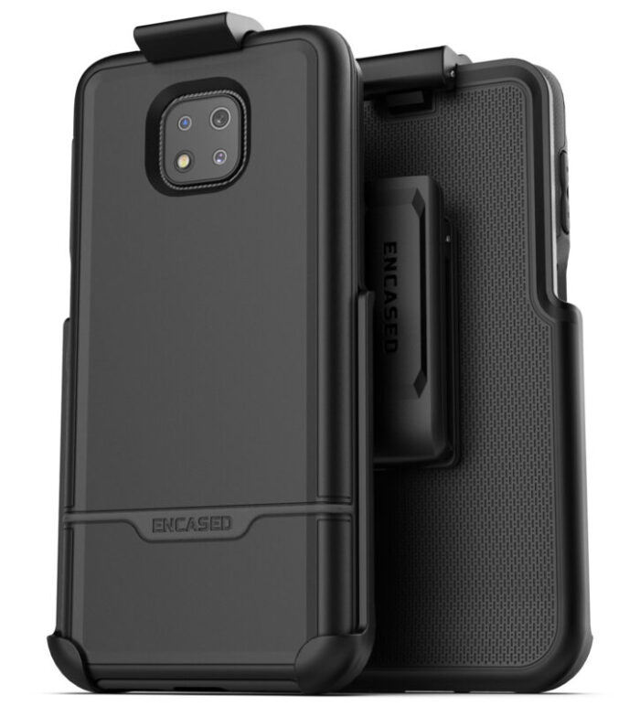 Moto G Power 2021 Rebel Case and Holster Black Black RB154BK HL