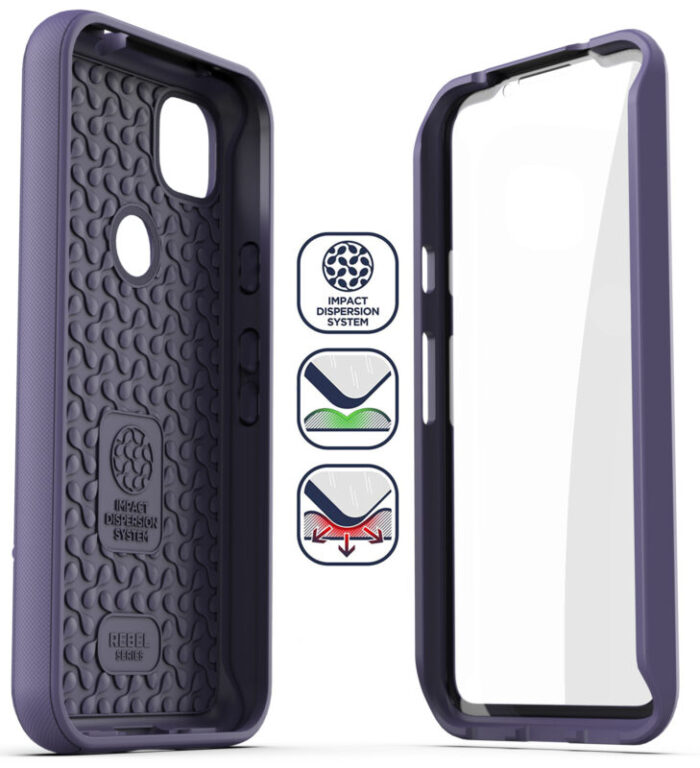 Pixel 4a Case with Screen Protector Rebel ShieldPurple Purple RS122IG 6