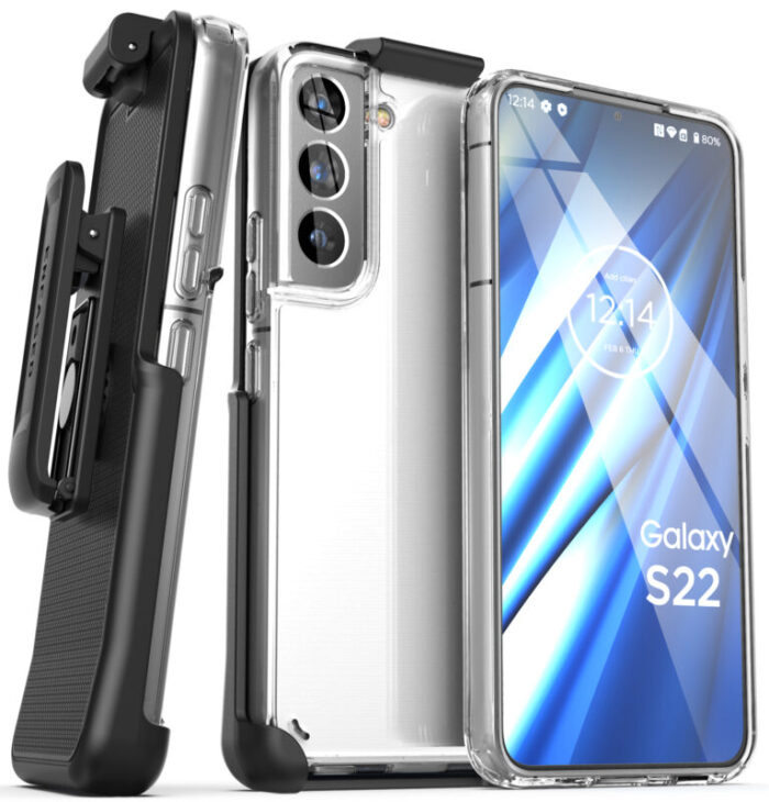 Samsung Galaxy S22 Clear Back Case with Belt Clip Holster Clear CB213HL