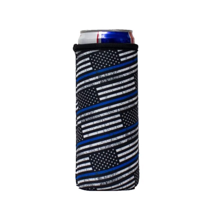 back the blue 12oz slim can sleevedrink handlers 499790