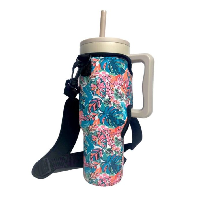 beach babe 40oz tumbler with handle sleevedrink handlers 617126