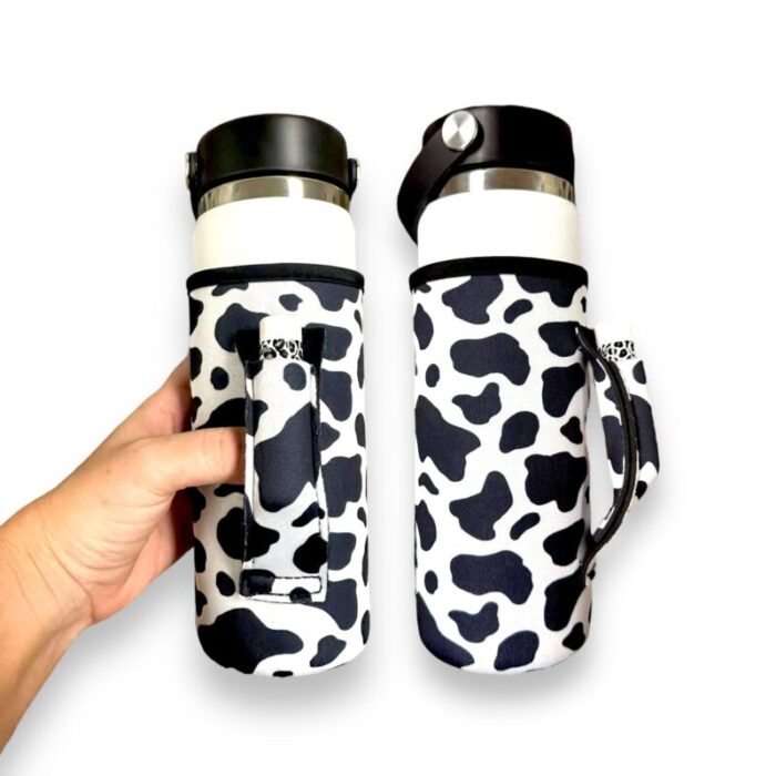 black and white cow print 16 24oz soda water bottle tallboy can handlerdrink handlers 125794