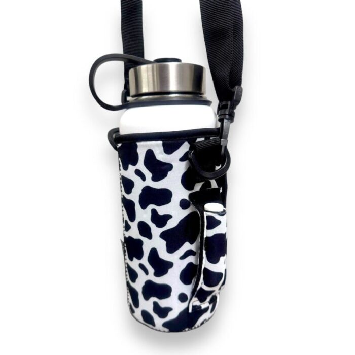 black and white cow print 30 40oz tumbler handler with carrying strapdrink handlers 861139