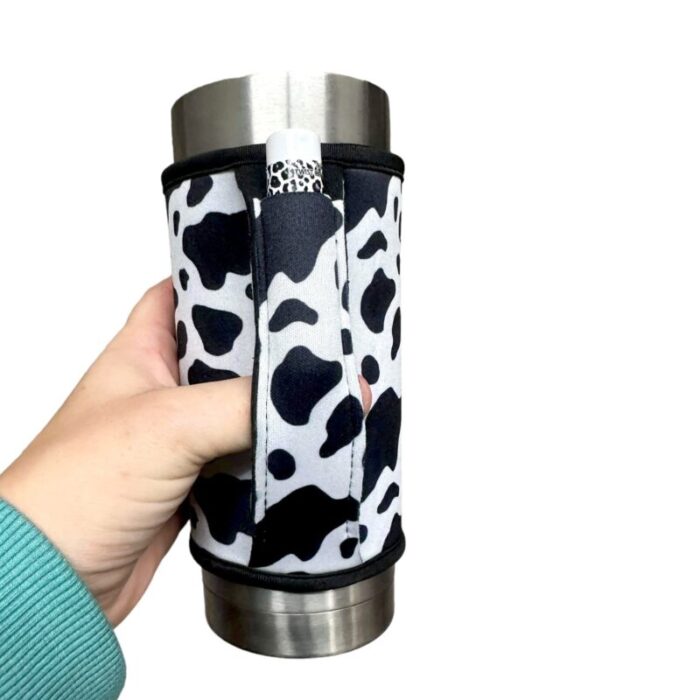 black and white cow print large xl bottomless handlerdrink handlers 138024