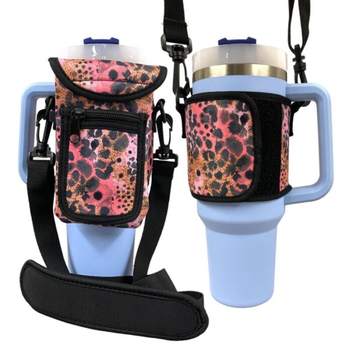 blushing leopard wrap around drink pocket preorderdrink handlers 572299