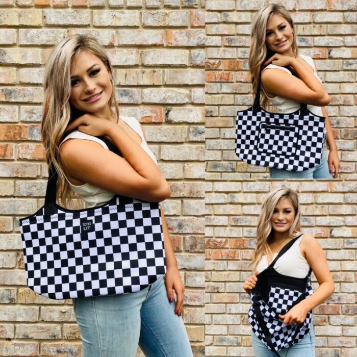 checkerboard neoprene totedrink handlers 583170