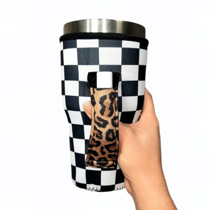 checkerboard w leopard 30oz tumbler handlerdrink handlers 859335