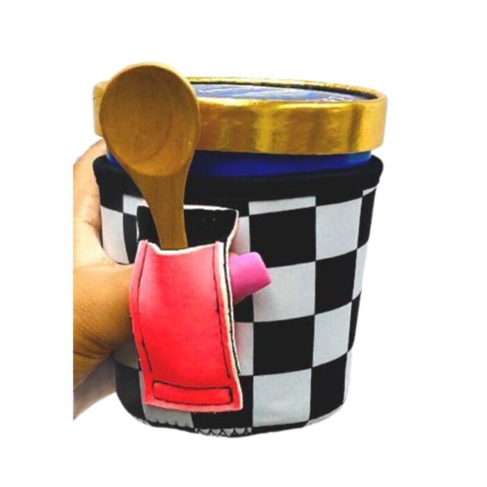 checkerboard w neon pink pint size ice cream handlerdrink handlers 396259