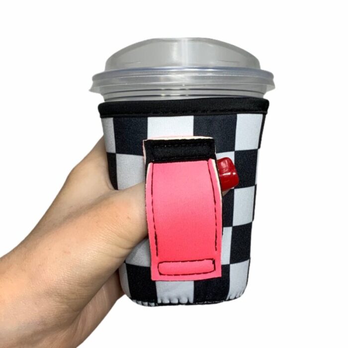 checkerboard w neon pink small medium coffee handlerdrink handlers 215847