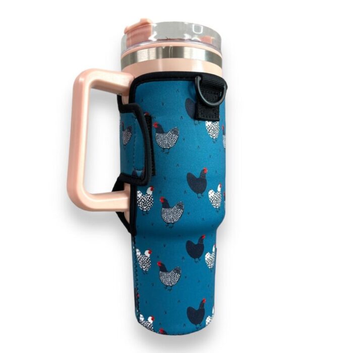 chickens 40oz tumbler with handle sleevedrink handlers 725538