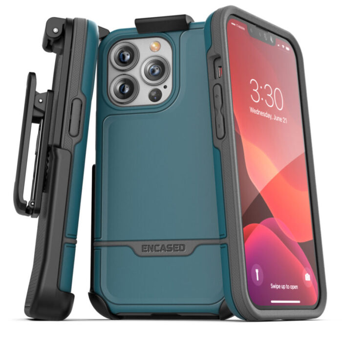 iPhone 13 Pro Rebel Case with Belt Clip Holster Blue RB176ABHL 1