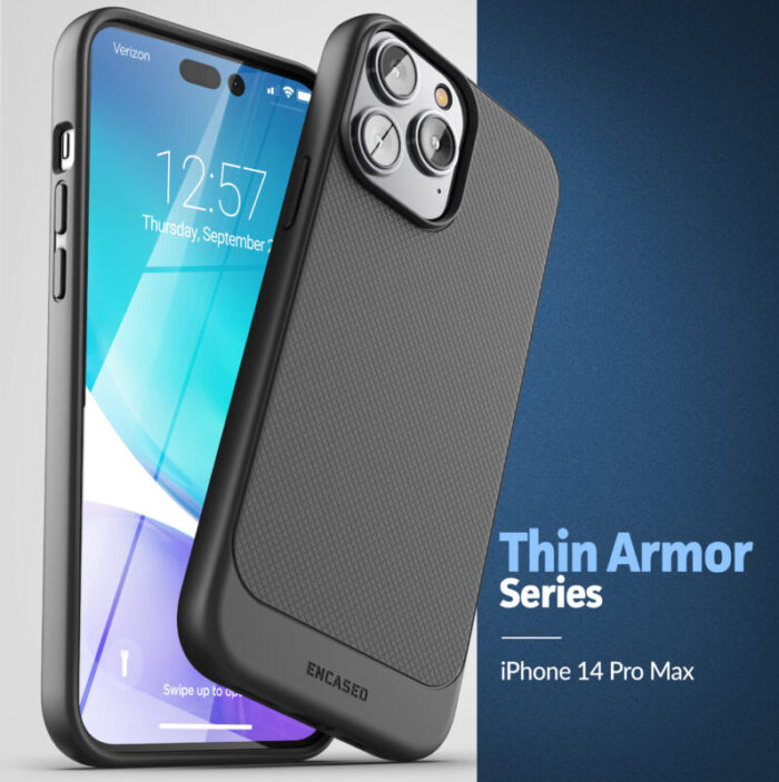 iPhone 14 Pro Max Thin Armor Case with Belt Clip Holster TA256BK 7