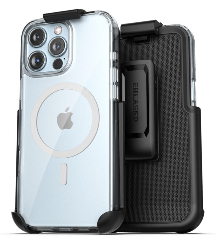 iPhone 16 Pro Clear Magsafe Case with Belt Clip Holster EMSCB441HL