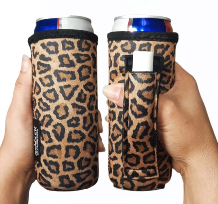 leopard 12oz slim can handlerdrink handlers 192808