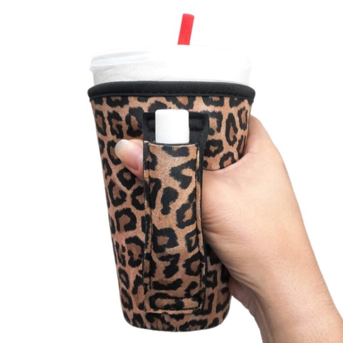 leopard 16oz pint glass medium fountain drinks and tumbler handlersdrink handlers 446671