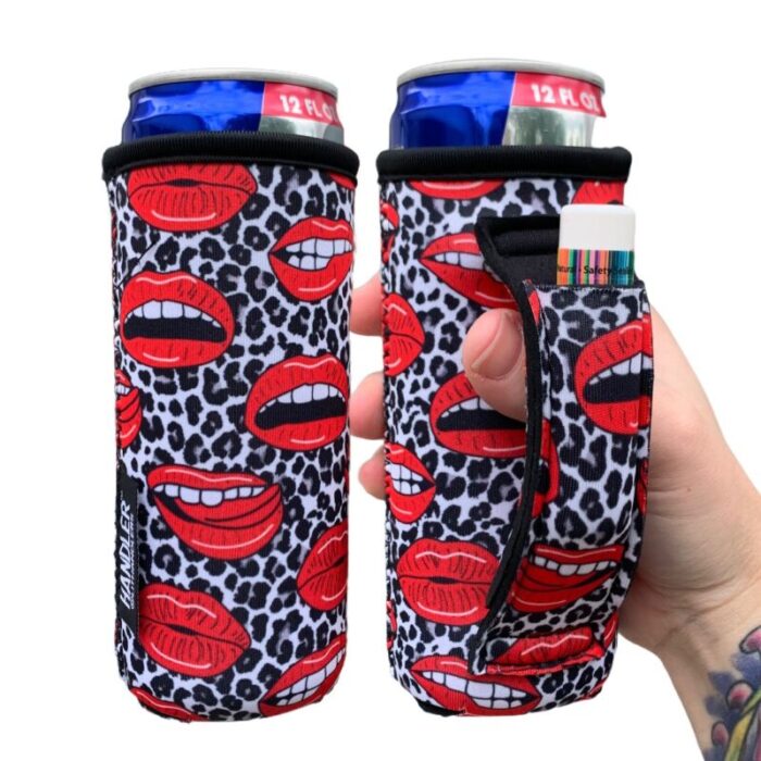 leopard lips 12oz slim can handlerdrink handlers 769234