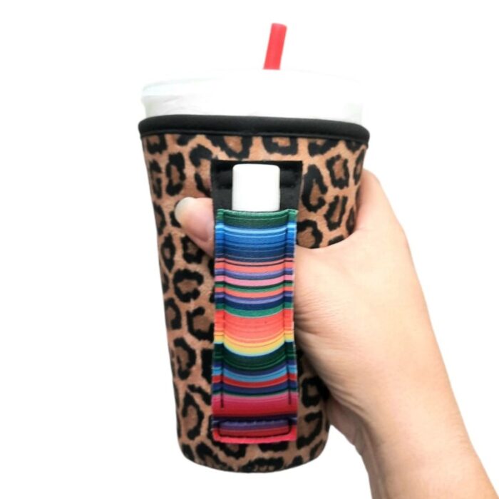 leopard w serape 16oz pint glass medium fountain drinks and tumbler handlersdrink handlers 148530