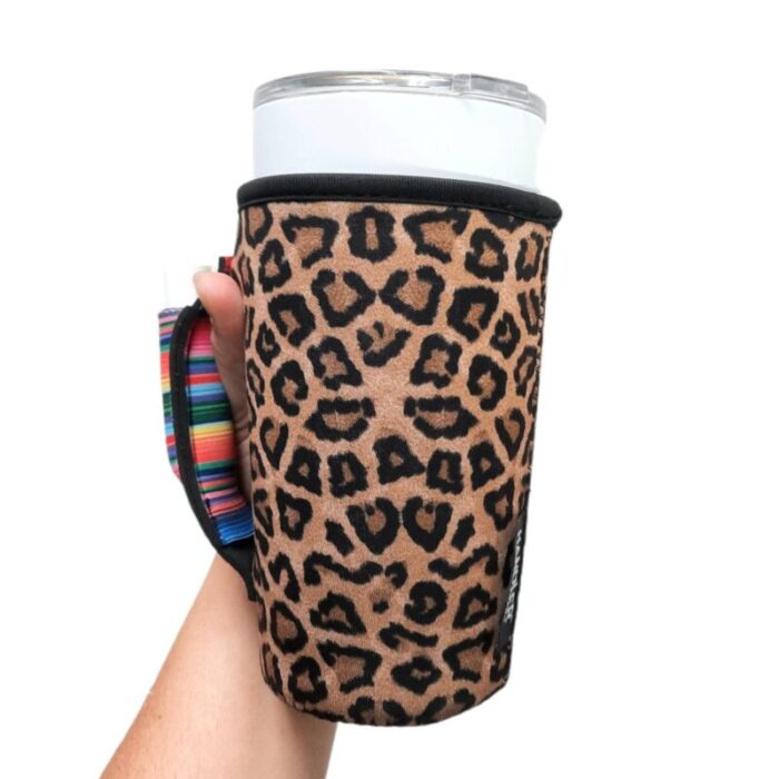 leopard w serape 20oz large coffee tea tumbler handlerdrink handlers 113871