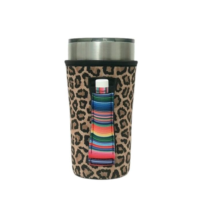 leopard w serape 20oz large coffee tea tumbler handlerdrink handlers 676465