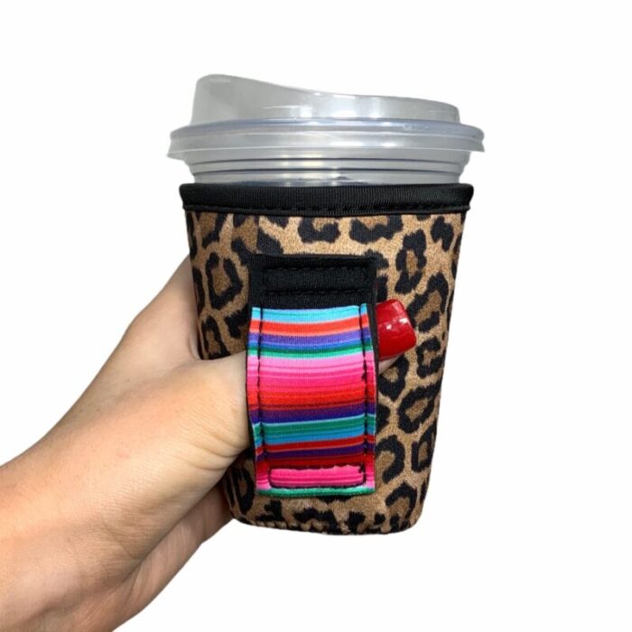 leopard w serape small medium coffee handlerdrink handlers 176603