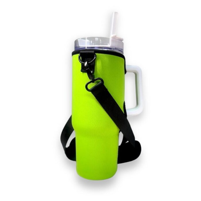 lime green 40oz tumbler with handle sleevedrink handlers 898396