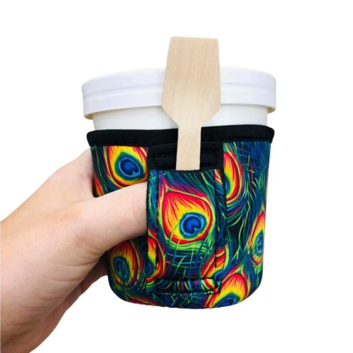 peacock feathers pint size ice cream handlerdrink handlers 844901