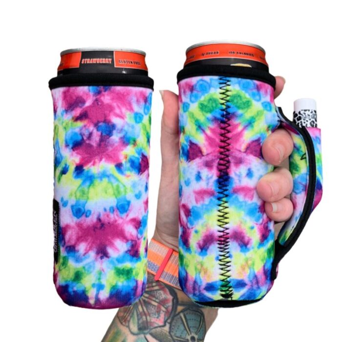 purple tie dye 12oz slim can handlerdrink handlers 952890