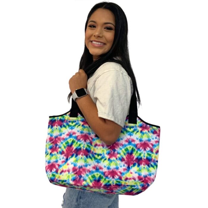 purple tie dye pocket neoprene totedrink handlers 886629