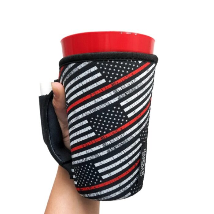 red line 16oz pint glass medium fountain drinks and tumbler handlersdrink handlers 477132