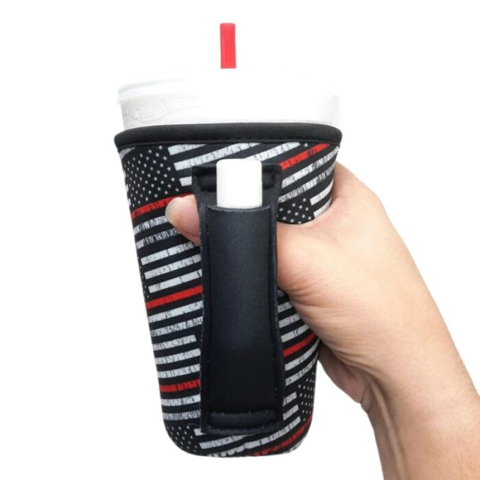 red line 16oz pint glass medium fountain drinks and tumbler handlersdrink handlers 685202