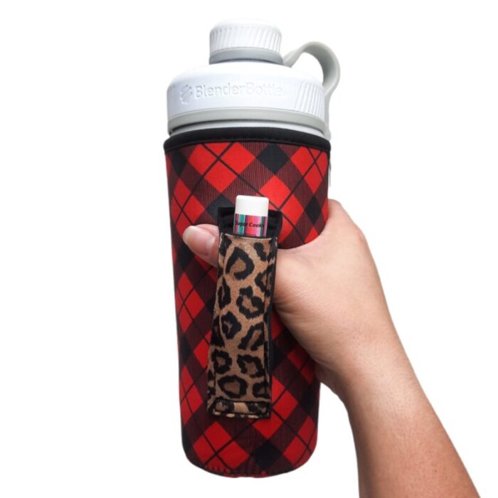 red plaid w leopard 30oz tumbler handlerdrink handlers 373770