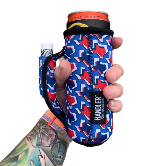 red white texas 12oz slim can handlerdrink handlers 630553