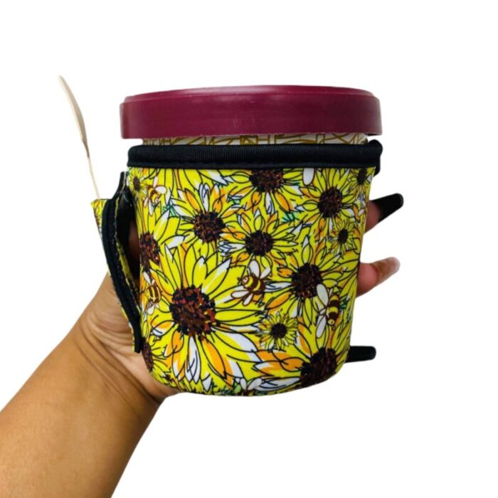 sunflowers bees pint size ice cream handlerdrink handlers 607749