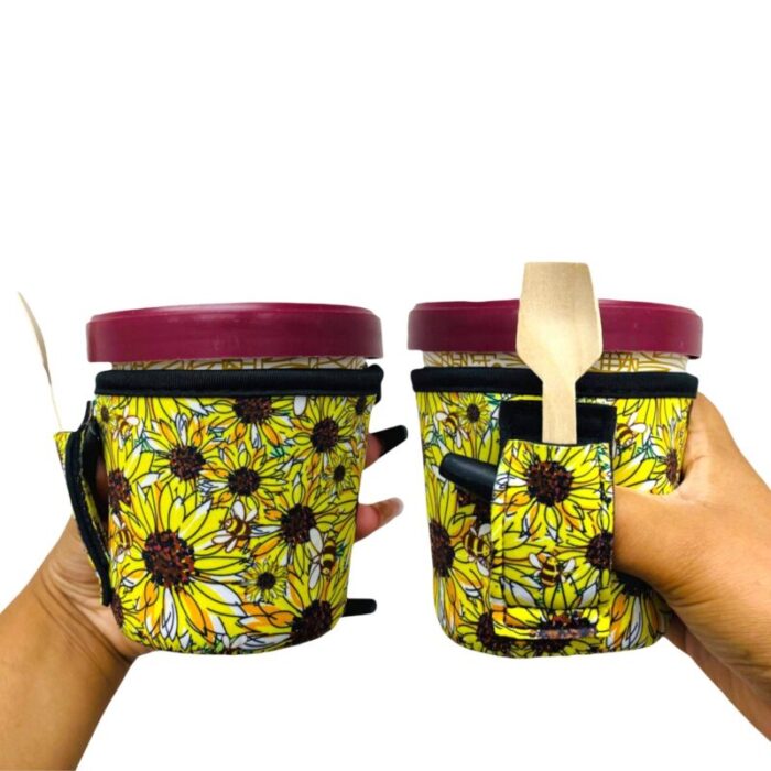 sunflowers bees pint size ice cream handlerdrink handlers 687665