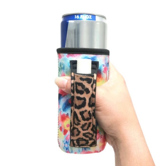 tie dye w leopard 16oz can handlerdrink handlers 209095