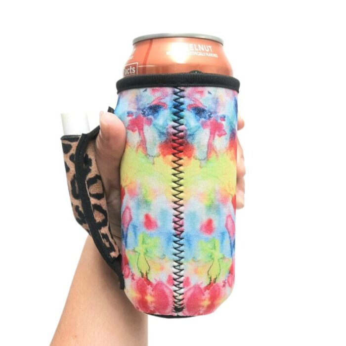 tie dye w leopard 16oz can handlerdrink handlers 728355