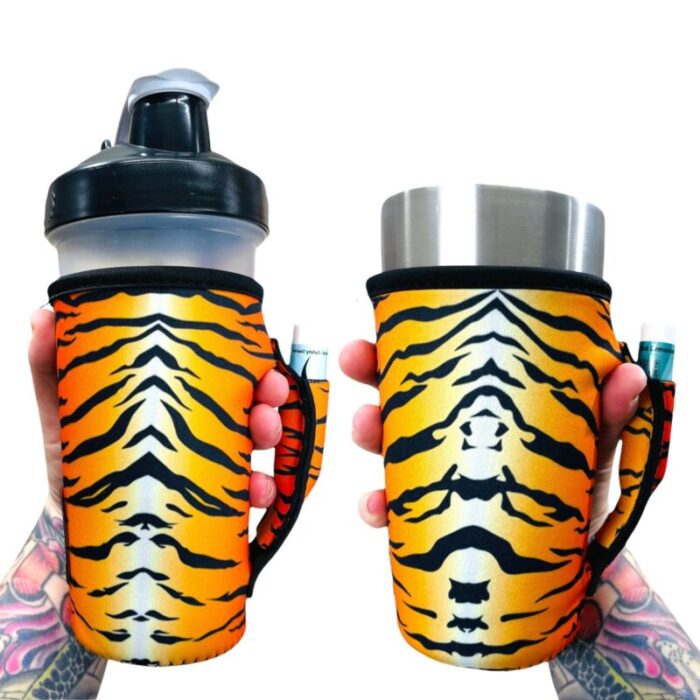 tiger stripes 20oz large coffee tea tumbler handlerdrink handlers 486013