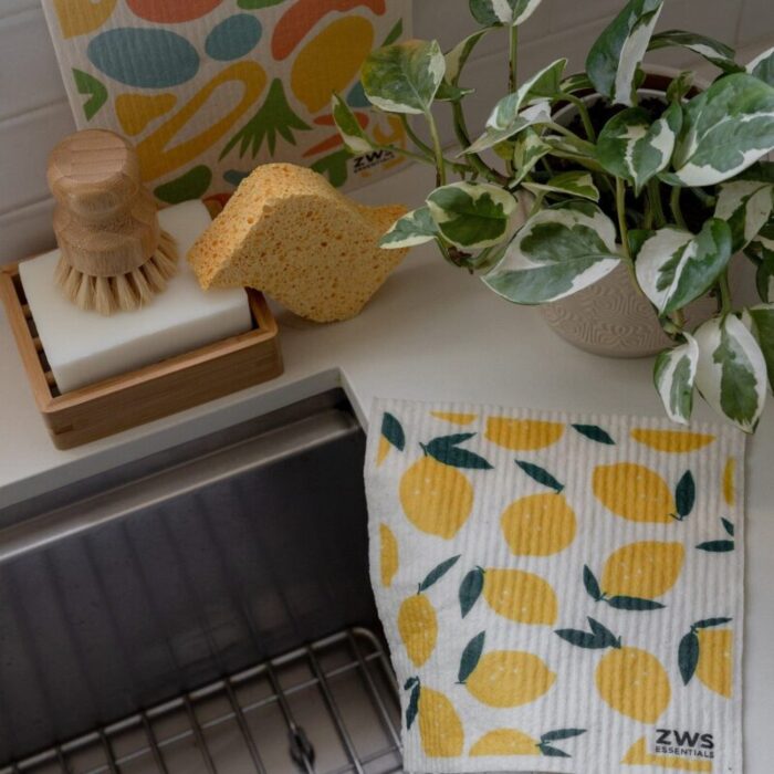 zws essentials zero waste sponge cloth swedish dish cloth paper towel replacement kitchen sponge 31446105325679